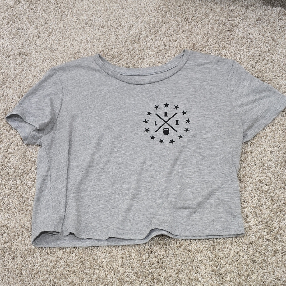 LRX Women's Gray Patriotic Crop Top